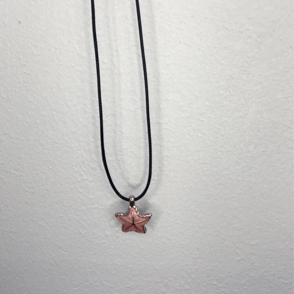 Pink starfish necklace